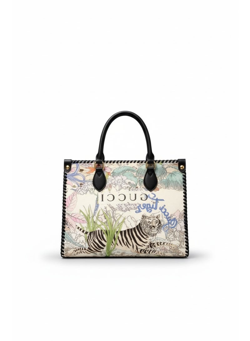 Gucci Tiger Print Tote Bag – Multicolor Canvas Design - Image 2
