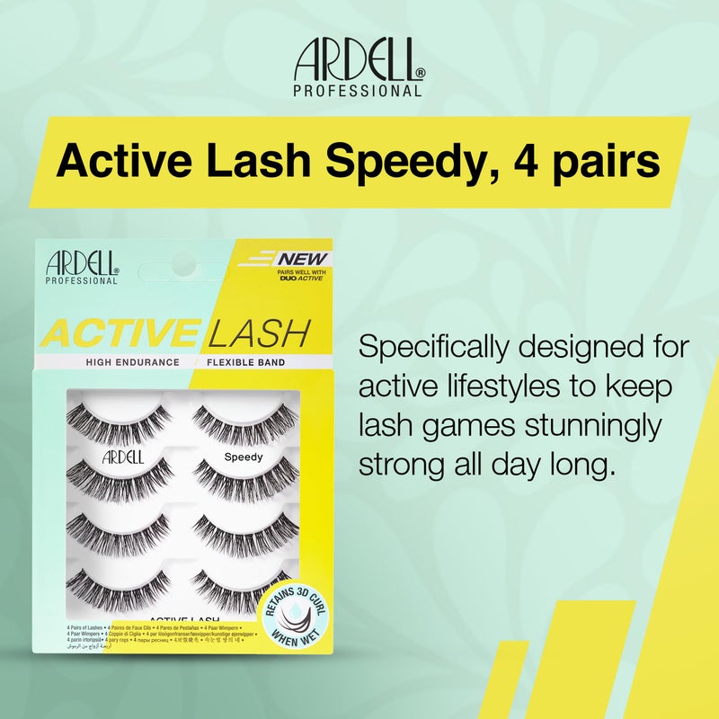 Ardell Active Lash - Speedy, False Eyelashes, Water-Resistant, Lightweight, Strip Lashes, 4 Pairs, 1-Pack - Image 3