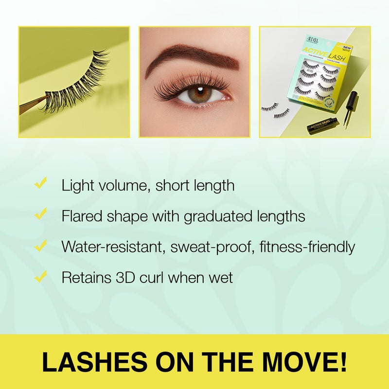 Ardell Active Lash - Speedy, False Eyelashes, Water-Resistant, Lightweight, Strip Lashes, 4 Pairs, 1-Pack - Image 4