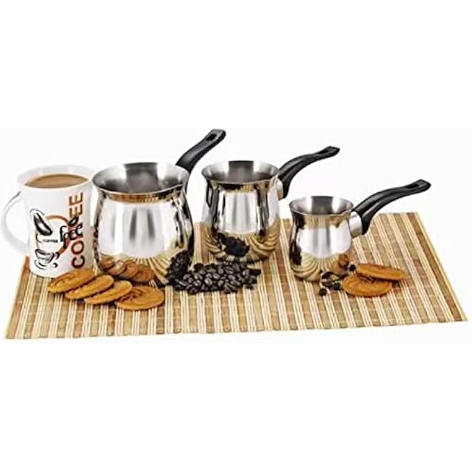 Selecto Besto Heavy Duty Coffee Warmer Silver Pack Of 3 Turkish Coffee Warmer 180Ml - Image 3