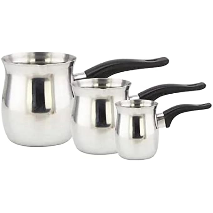 Selecto Besto Heavy Duty Coffee Warmer Silver Pack Of 3 Turkish Coffee Warmer 180Ml - Image 1