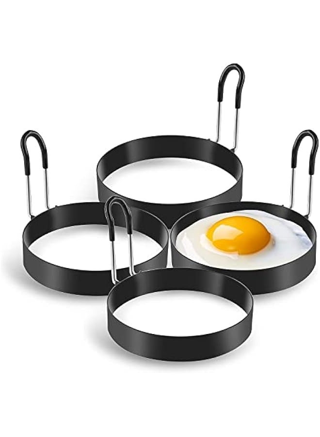 MIXDE Stainless Steel Egg Rings - Pack of 4 for Perfectly Fried Eggs and Omelets  - Image 2