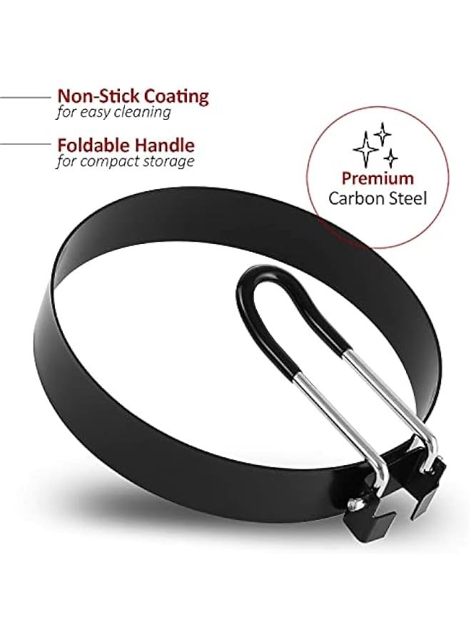 MIXDE Stainless Steel Egg Rings - Pack of 4 for Perfectly Fried Eggs and Omelets  - Image 3
