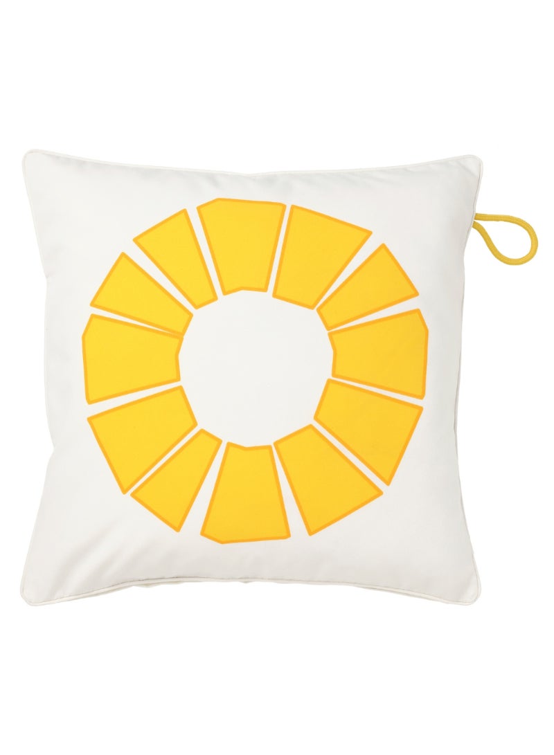 Cushion Cover In/Outdoor White/Yellow 50X50 Cm - Image 1