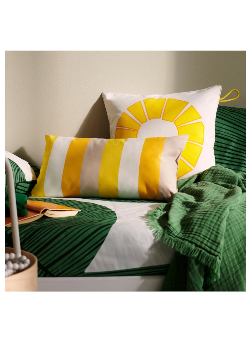 Cushion Cover In/Outdoor White/Yellow 50X50 Cm - Image 3
