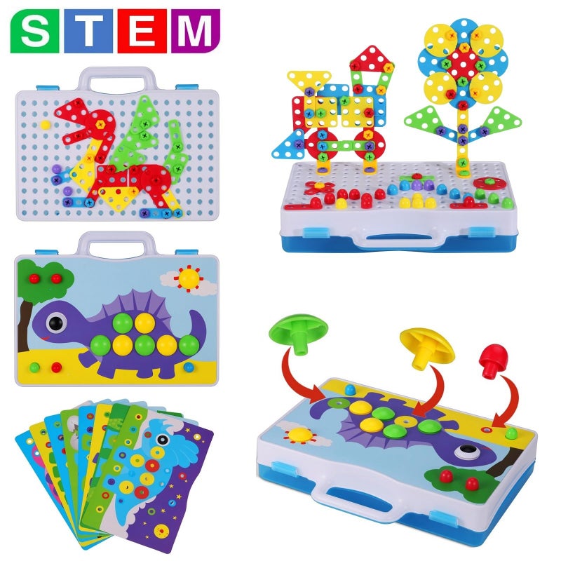 SUPSTEM STEM Building Toys for Kids Ages 4-8 | 224-Piece STEM Drill & Build Kit with Screwdriver, Pegboard | Educational Toys for 5+ Year Old Boys Girls | Gift for Birthdays - Image 2
