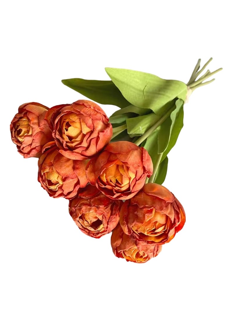 Huitich Stunning Artificial Tulip Bouquet: Perfect Wedding Decor Inspiration Caramel - Image 1