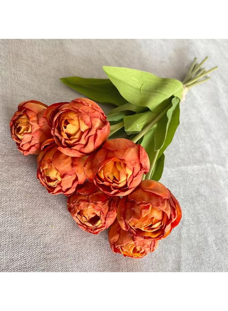 Huitich Stunning Artificial Tulip Bouquet: Perfect Wedding Decor Inspiration Caramel - Image 4