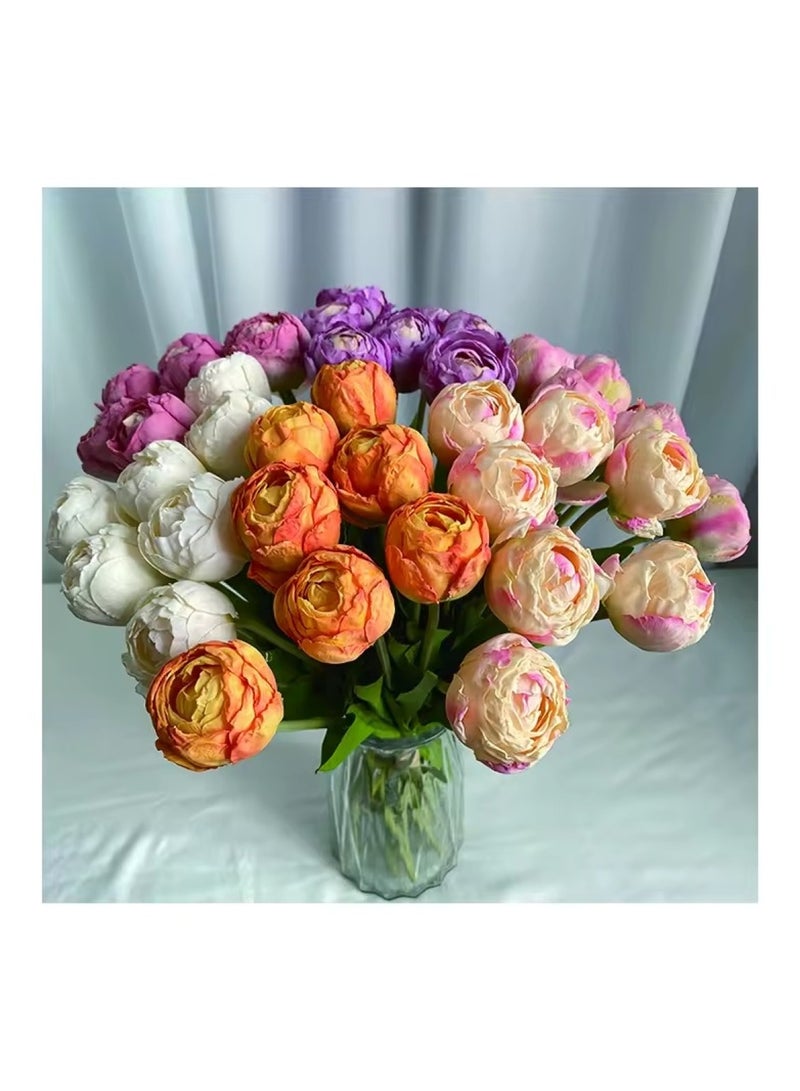 Huitich Stunning Artificial Tulip Bouquet: Perfect Wedding Decor Inspiration Caramel - Image 2