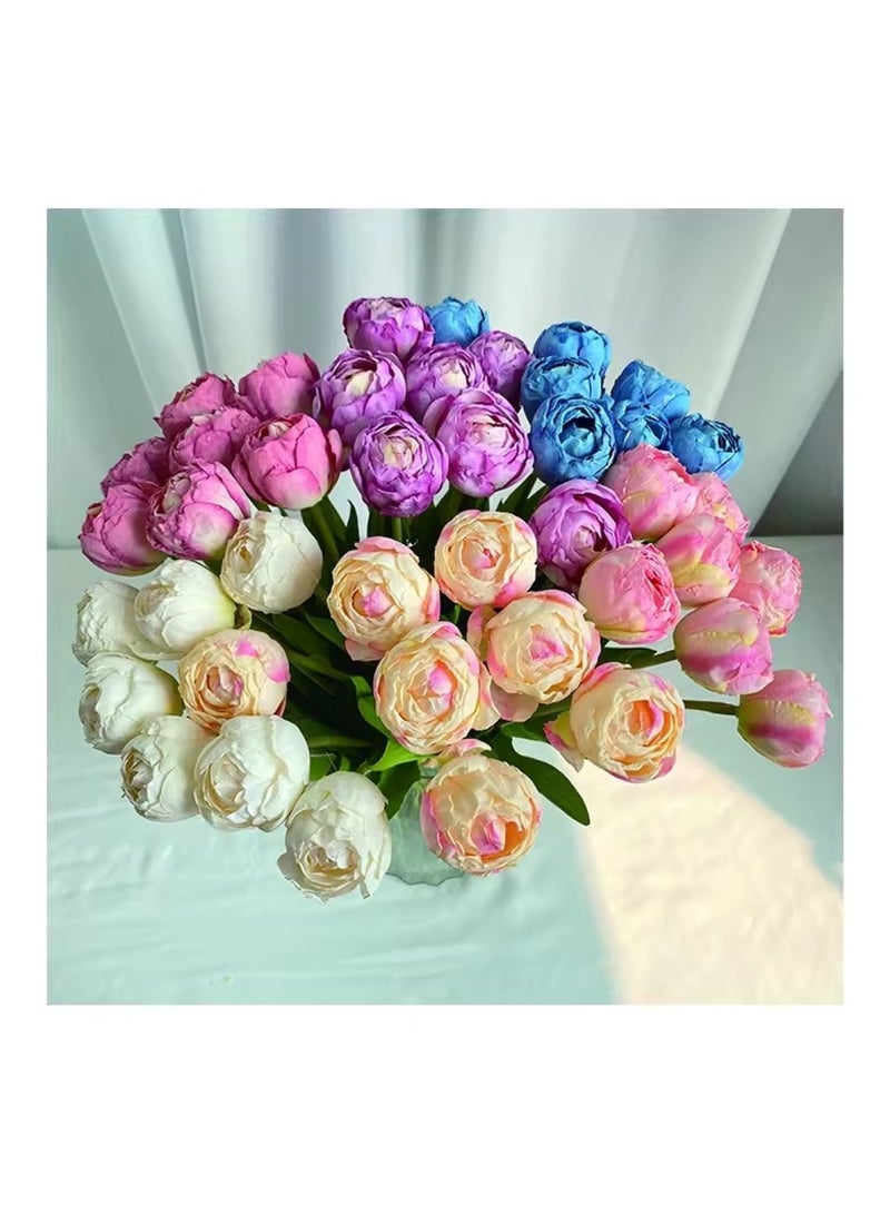 Huitich Stunning Artificial Tulip Bouquet: Perfect Wedding Decor Inspiration Caramel - Image 3