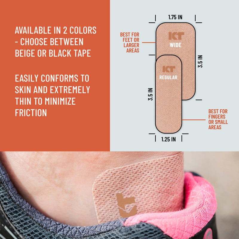 KT TAPE KT Health Blister Prevention Tape – 30 Precut Strips for Blister Protection, Strong Adhesive, Dermatologist Tested, Ideal for Athletes and Active Lifestyles – Black - Image 4