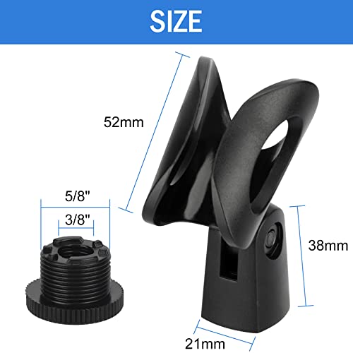 SHOPEE 1-Pack Black Universal Microphone Clip Holders with 5/8-Inch Male to 3/8-Inch Female Nut Adapters for Handheld Microphones - Image 4