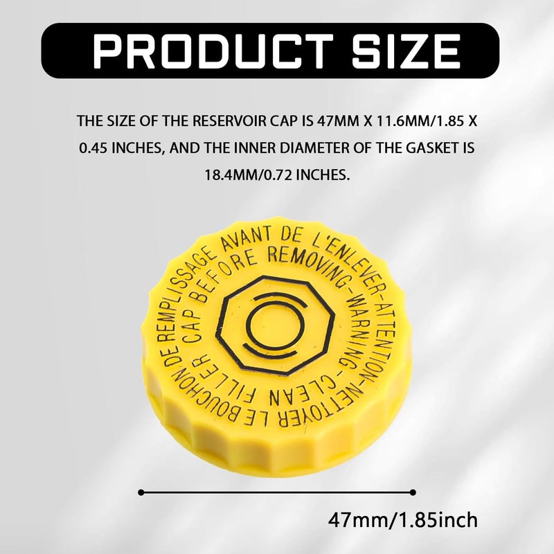UZZH Yellow Brake Fluid Cap Replacement - Image 2
