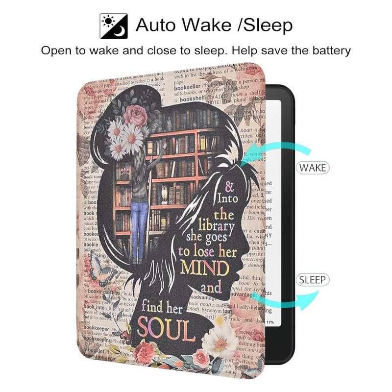 Tpacc Case for All-New 6" Kindle (11th Generation, 2022/2024 Release), Premium Lightweight PU Leather Protective Cover with Auto Wake/Sleep, Hand Strap Feature, Book Lovers Gifts - Image 4