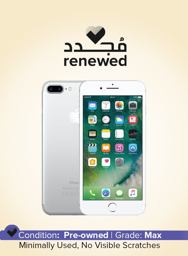 ابل  مُجدد - هاتف آيفون 7 بلس مع تطبيق فيس تايم وذاكرة داخلية سعة 128 جيجابايت ويدعم تقنية  4G LTE، لون فضي - Image 1