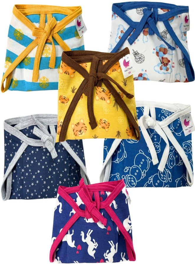 SoftcareTotzTouch Premium Cotton Hosiery Fabric Wide Padded Baby Reusable Nappy/Langot Pack of 6 - Image 1