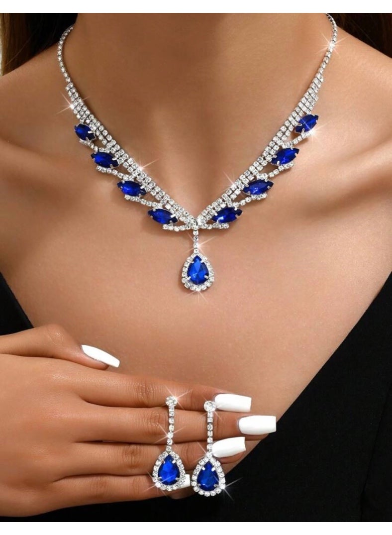 JewelryPalace Amazing Trendy Women's Zirconia Necklace And Earrings Jewellery Set  - Image 1