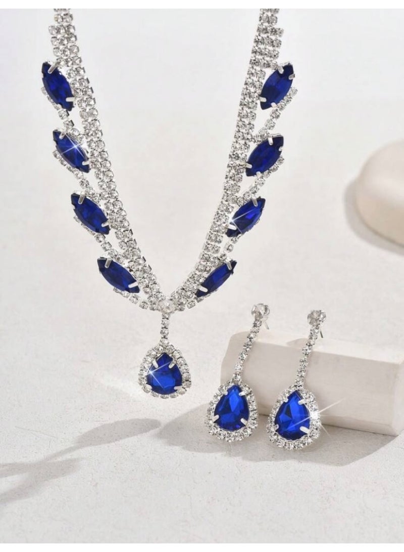 JewelryPalace Amazing Trendy Women's Zirconia Necklace And Earrings Jewellery Set  - Image 3