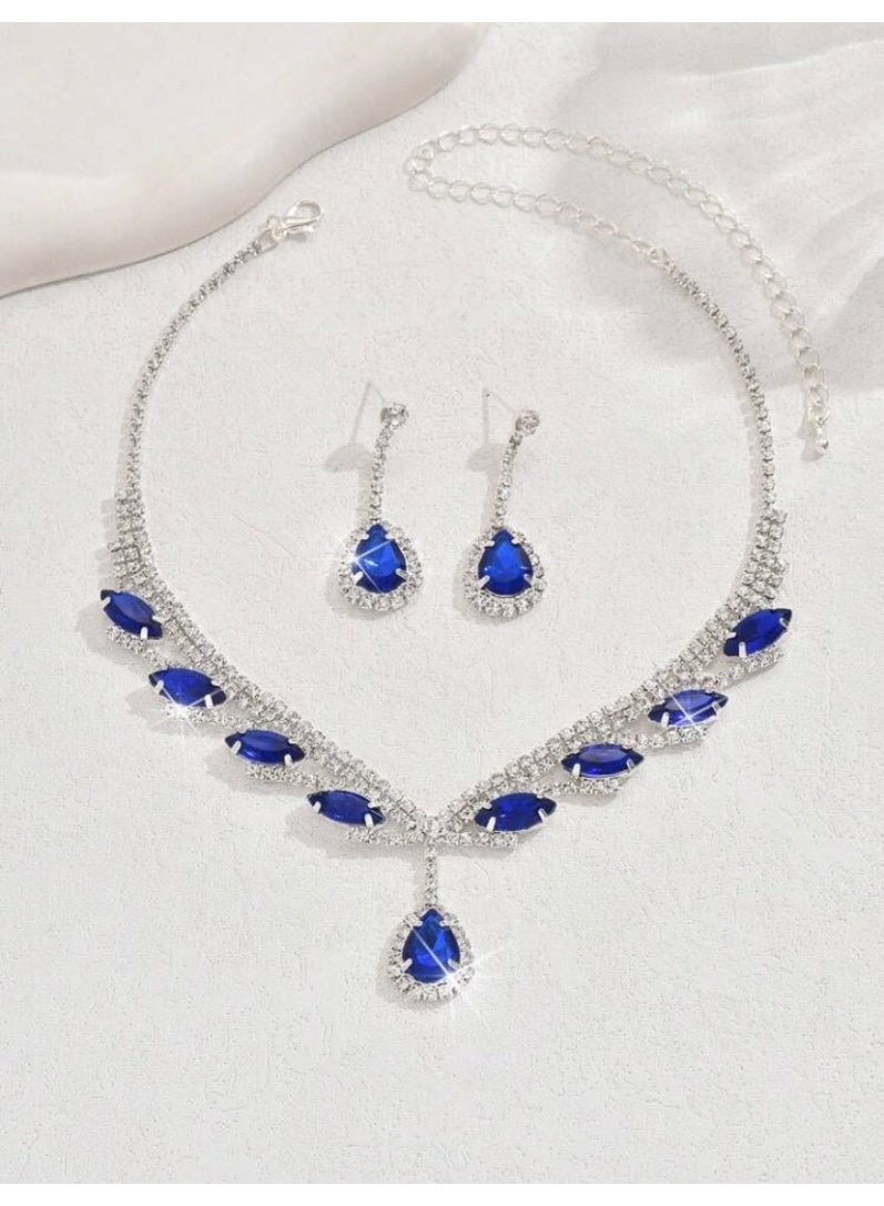JewelryPalace Amazing Trendy Women's Zirconia Necklace And Earrings Jewellery Set  - Image 2