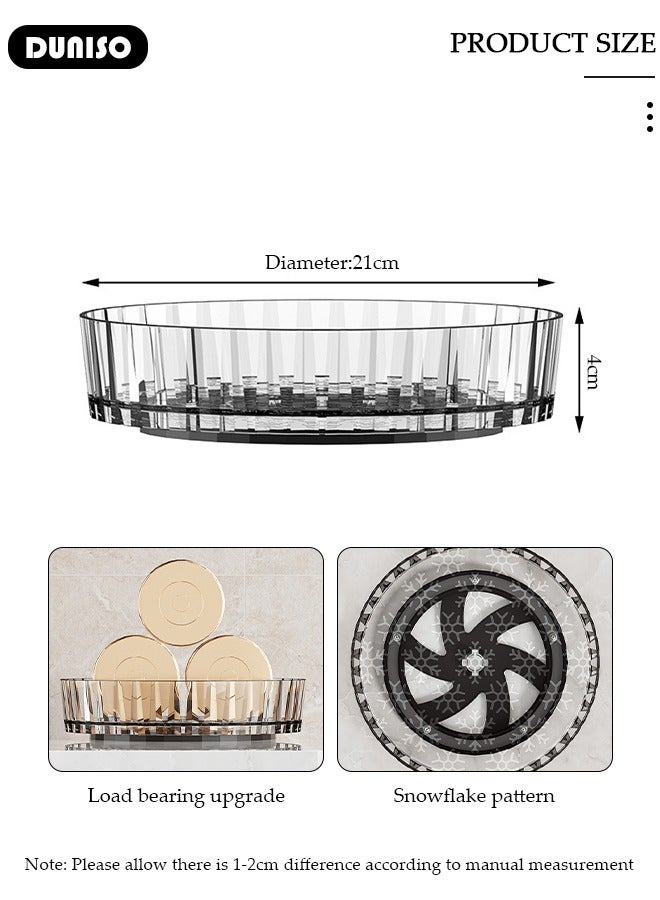 DUNISO رف توابل دوار، منظم دوار بسعة كبيرة، رف تخزين عمودي متعدد الطبقات، صينية تخزين متعددة الوظائف للخزائن، المخزن، المطبخ، سطح المكتب، الثلاجة، الخزانة، الحمام - Image 4