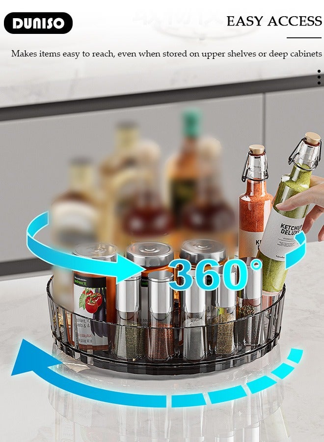 DUNISO رف توابل دوار، منظم دوار بسعة كبيرة، رف تخزين عمودي متعدد الطبقات، صينية تخزين متعددة الوظائف للخزائن، المخزن، المطبخ، سطح المكتب، الثلاجة، الخزانة، الحمام - Image 5