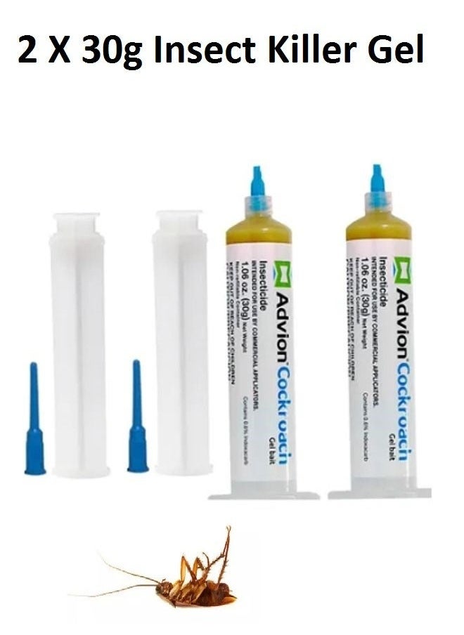 syngenta Advion Cockroach Gel Bait 2 X 30g Insect Killer Pest, Indoor and Outdoor Use  - Image 1