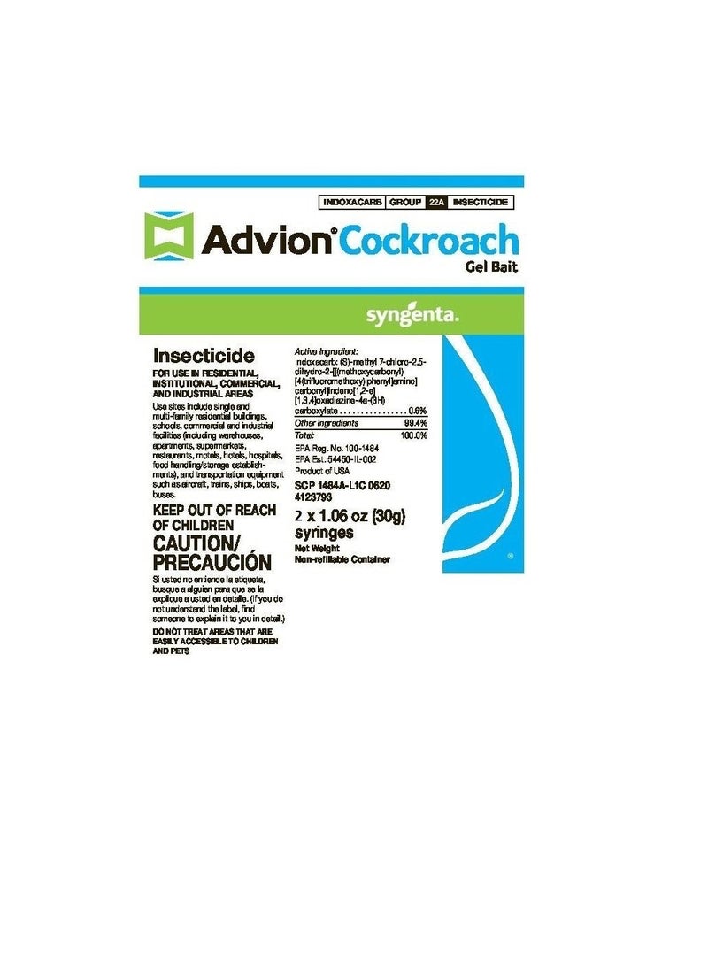 syngenta Advion Cockroach Gel Bait 2 X 30g Insect Killer Pest, Indoor and Outdoor Use  - Image 3