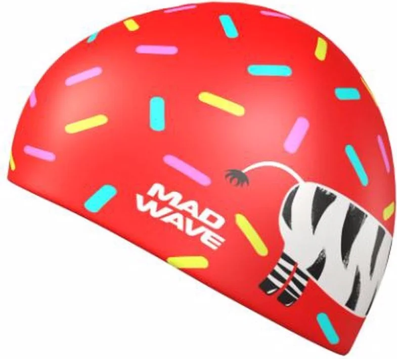Mad Wave Zebra Patterned Silicone Children's Bonnet 6-12 Years