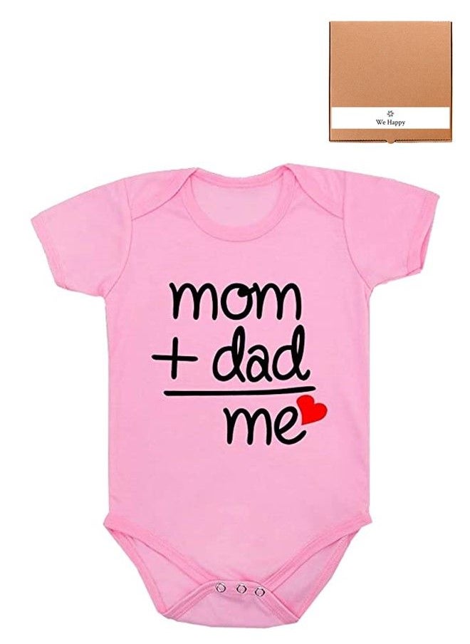 We Happy Mom Dad Me Baby Romper Funny Cute Infant Bodysuit Birthday Costume  - Image 1