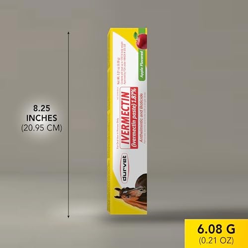 Durvet Ivermectin Paste Dewormer - 6.08g dose @ 1.87%-Apple Flavored, 3 Count - Image 2