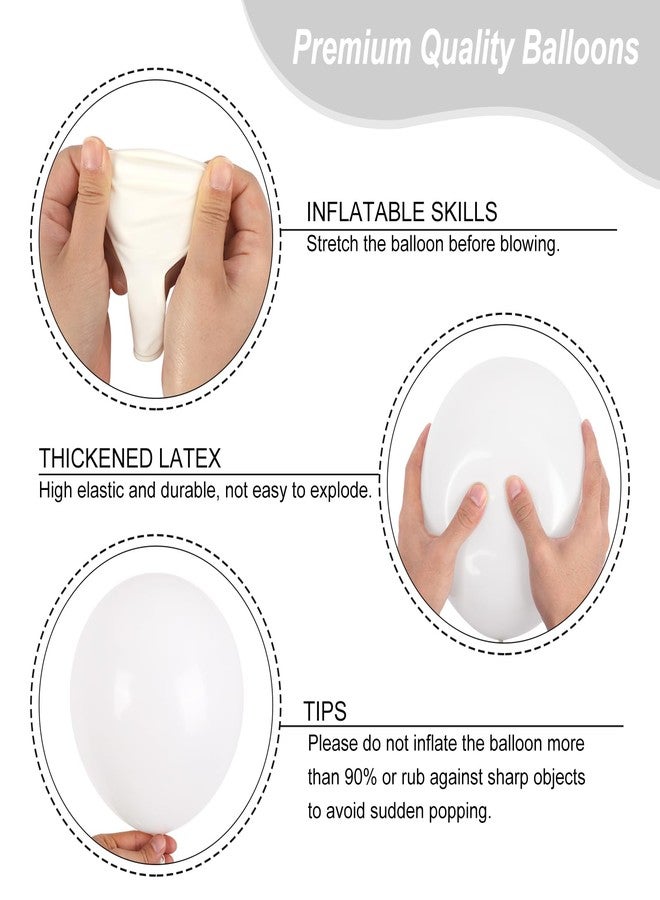 RUBFAC 135pcs White Balloons Different Sizes 18 12 10 5 Inch for Garland Arch, Latex Balloon for Wedding Birthday Party Baby Shower Anniversary Baptism Decorations - Image 3