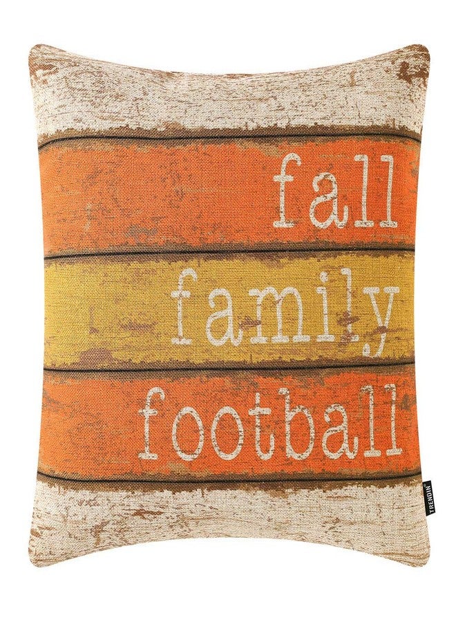 TRENDIN Fall Pillow Cover 18x18 inch Fall Family Football Throw Pillow Cover for Autumn Decor Farmhouse Decorations Decorative Cushion Cover for Sofa Couch PL534TR - Image 1