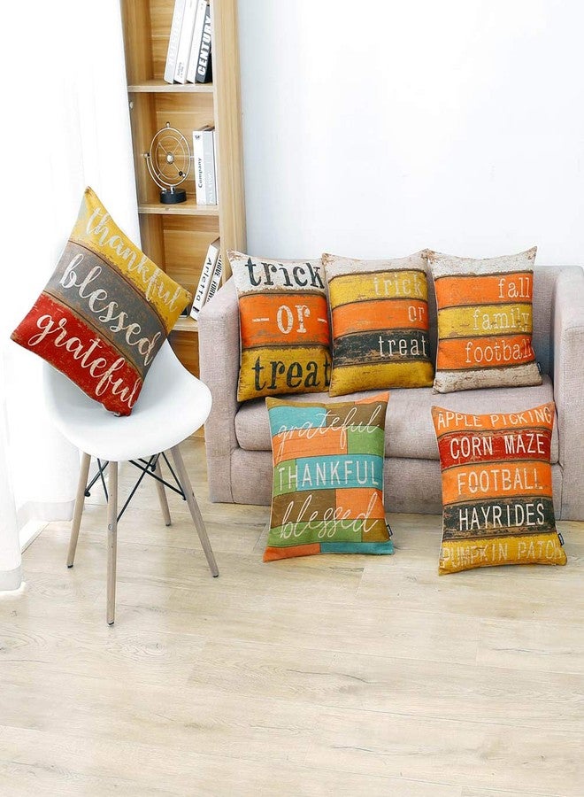TRENDIN Fall Pillow Cover 18x18 inch Fall Family Football Throw Pillow Cover for Autumn Decor Farmhouse Decorations Decorative Cushion Cover for Sofa Couch PL534TR - Image 2