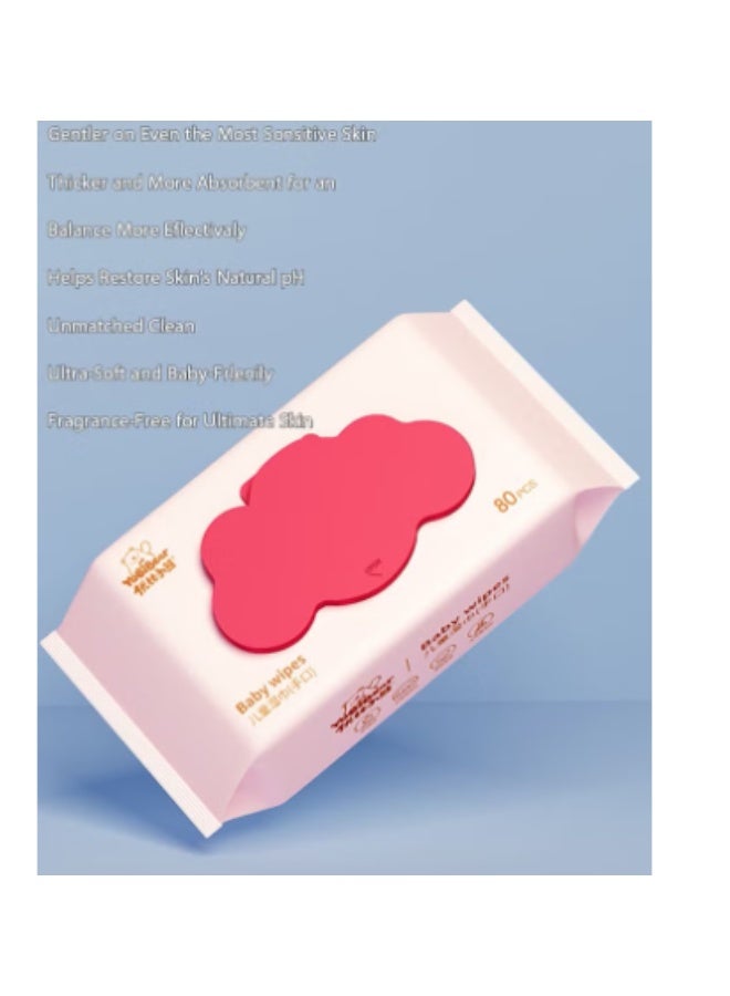Baby Wipes 80 wipes*4 Packs Cleansing Water Wet Wipes for Babies and Adults 99.9% Purified Multi Purpose Aqua Wipes Ideal for Sensitive Skin and Gentle Baby Care - Image 2