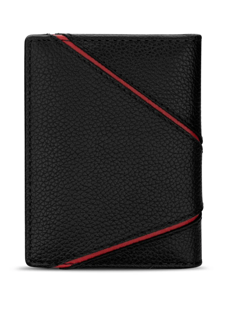 دوكاتي كورس Ducati Corse Vittoria Black Genuine Leather Card Holder For Men - DTLGD2200701