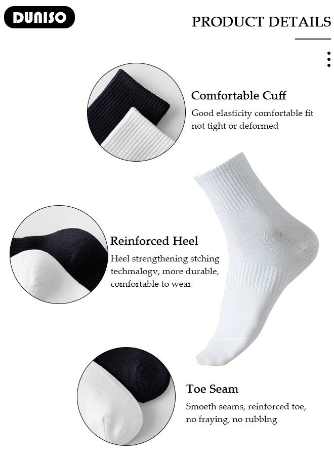 DUNISO 9 Pairs  Solid Color Cotton Socks for Men Women,3 Lengths, Moisture Wicking, Lightweight and Comfortable Suitable for Autumn and Winter, a Variety of Colors for Business Casual Wear - Image 3
