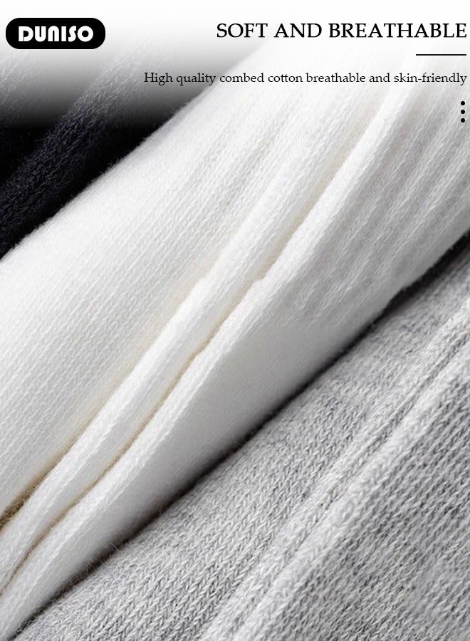 DUNISO 9 Pairs  Solid Color Cotton Socks for Men Women,3 Lengths, Moisture Wicking, Lightweight and Comfortable Suitable for Autumn and Winter, a Variety of Colors for Business Casual Wear - Image 4