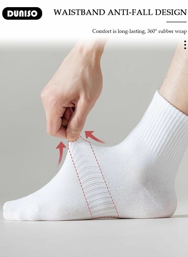 DUNISO 9 Pairs  Solid Color Cotton Socks for Men Women,3 Lengths, Moisture Wicking, Lightweight and Comfortable Suitable for Autumn and Winter, a Variety of Colors for Business Casual Wear - Image 5