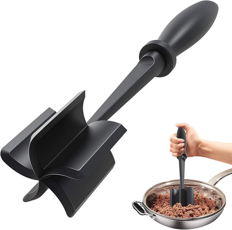 Roarcraft Meat Chopper, Hamburger Chopper Utensil, Professional Heat Resistant Nylon, Masher & Smasher Meat, Potato Masher Ground Beef & Turkey -Non Stick Mix Chopper for Kitchen Tool - Image 4