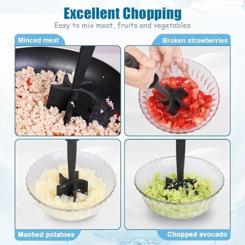 Roarcraft Meat Chopper, Hamburger Chopper Utensil, Professional Heat Resistant Nylon, Masher & Smasher Meat, Potato Masher Ground Beef & Turkey -Non Stick Mix Chopper for Kitchen Tool - Image 3