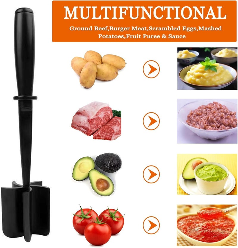 Roarcraft Meat Chopper, Hamburger Chopper Utensil, Professional Heat Resistant Nylon, Masher & Smasher Meat, Potato Masher Ground Beef & Turkey -Non Stick Mix Chopper for Kitchen Tool - Image 2
