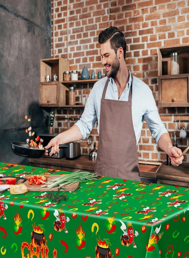 Oudain 3 Pcs Chili Cook Off Disposable Tablecloth 108" x 54" Plastic Pepper Flame Table Covers Cooking Party Table Cloth for Chili Cook Off Prizes Contest Party Supplies(Green) - Image 5