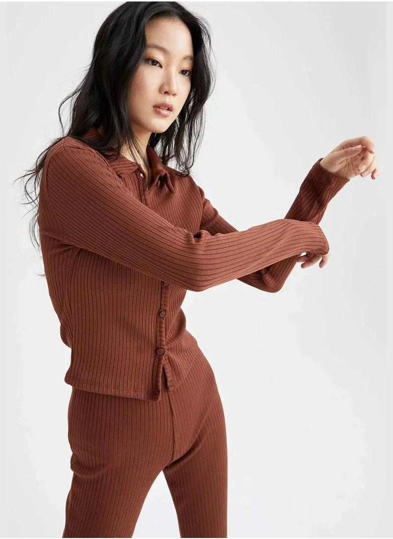 DeFacto Slim Fit Long Sleeve Cardigan