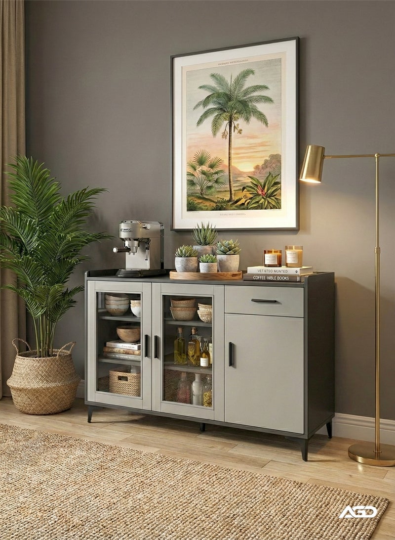 AGD Kitchen Storage Cabinet, Freestanding Storage Sideboard, Modern Coffee Corner for Dining Room, Functional Cabinet for Living Room and Office - Image 4