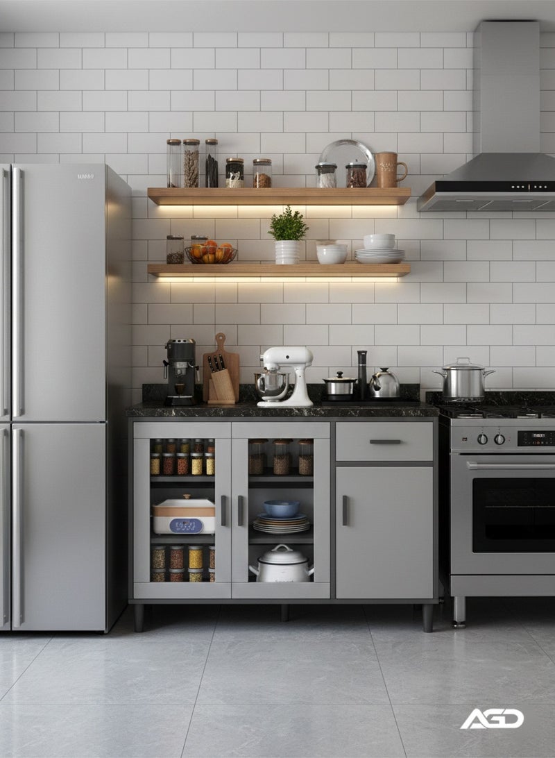 AGD Kitchen Storage Cabinet, Freestanding Storage Sideboard, Modern Coffee Corner for Dining Room, Functional Cabinet for Living Room and Office - Image 5