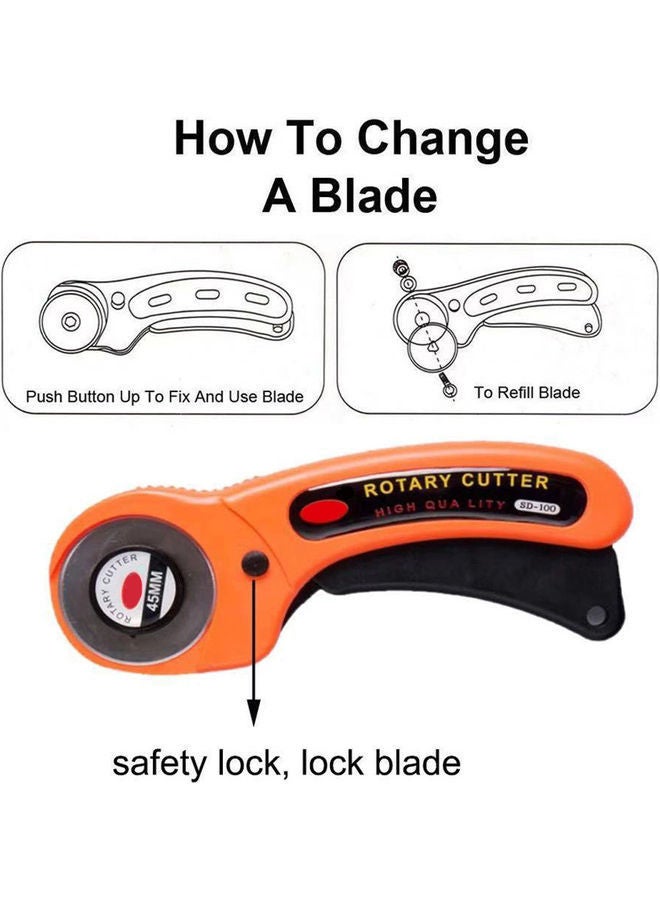 NIBEMINENT Roller Cutter for DIY Handicraft Patchwork Orange 22 x 4 6cm - Image 2