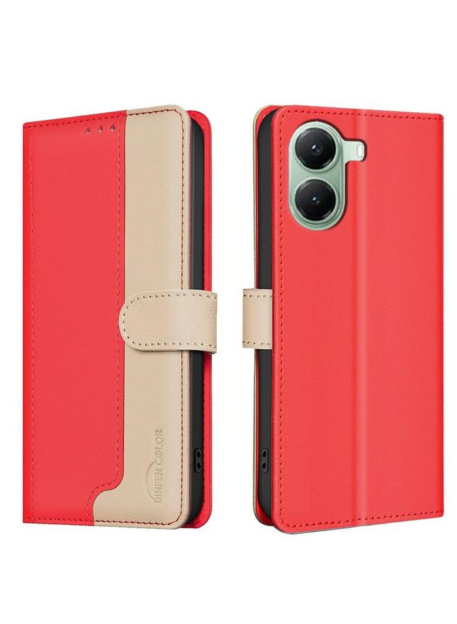 The Bros Case For Xiaomi Poco X7 Pro Color Matching RFID Anti-theft Leather Phone Case
