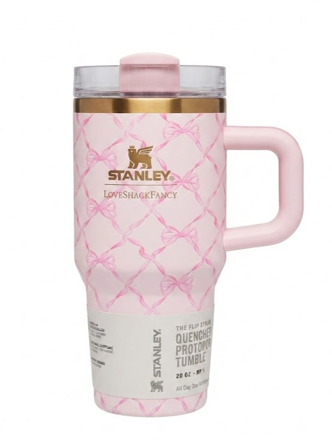 Stanley The X LoveShackFancy Holiday Quencher,Stainless Steel Vacuum Insulated Tumbler with Lid and Straw for Water, Iced Tea or Coffee, Smoothie and More 20 oz, Presented in Elegant Gift-Ready Packaging - Image 1