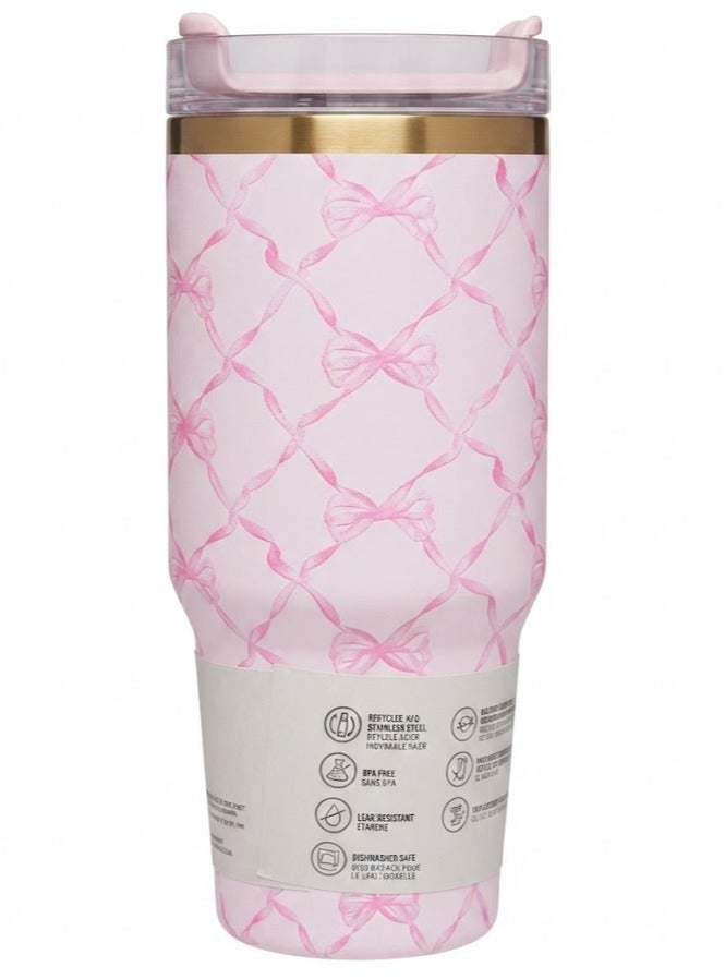 Stanley The X LoveShackFancy Holiday Quencher,Stainless Steel Vacuum Insulated Tumbler with Lid and Straw for Water, Iced Tea or Coffee, Smoothie and More 20 oz, Presented in Elegant Gift-Ready Packaging - Image 3