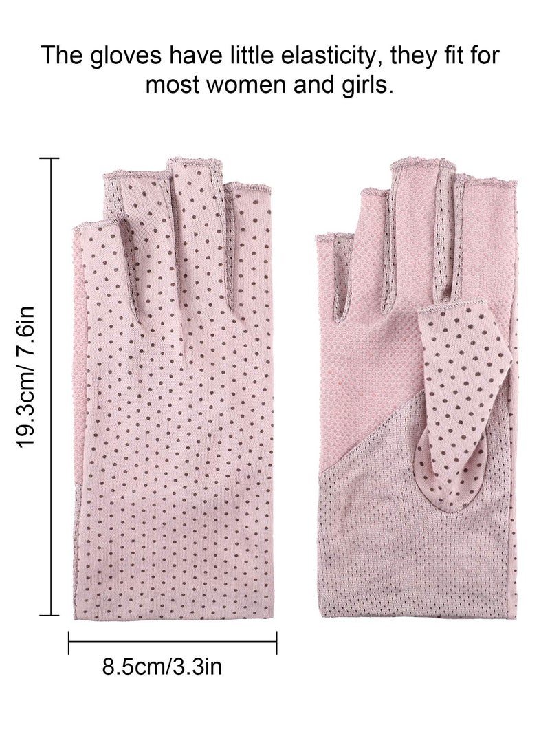 Maxdot Sun Gloves for Women UV Protection Fingerless Non Slip Sunscreen Driving Gloves for Summer Outdoor(1 Pair,Purple) - Image 2
